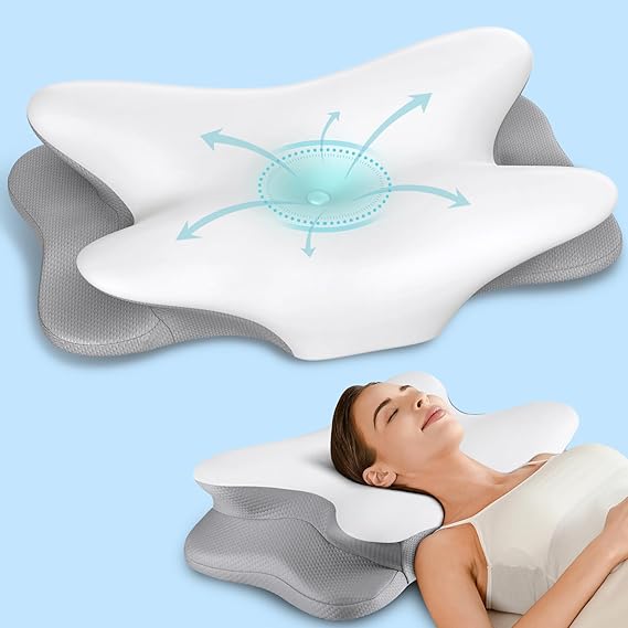 Pillow for Neck Pain Relief, Ergonomic Neck Pillow for Sleeping Contour Memory Foam