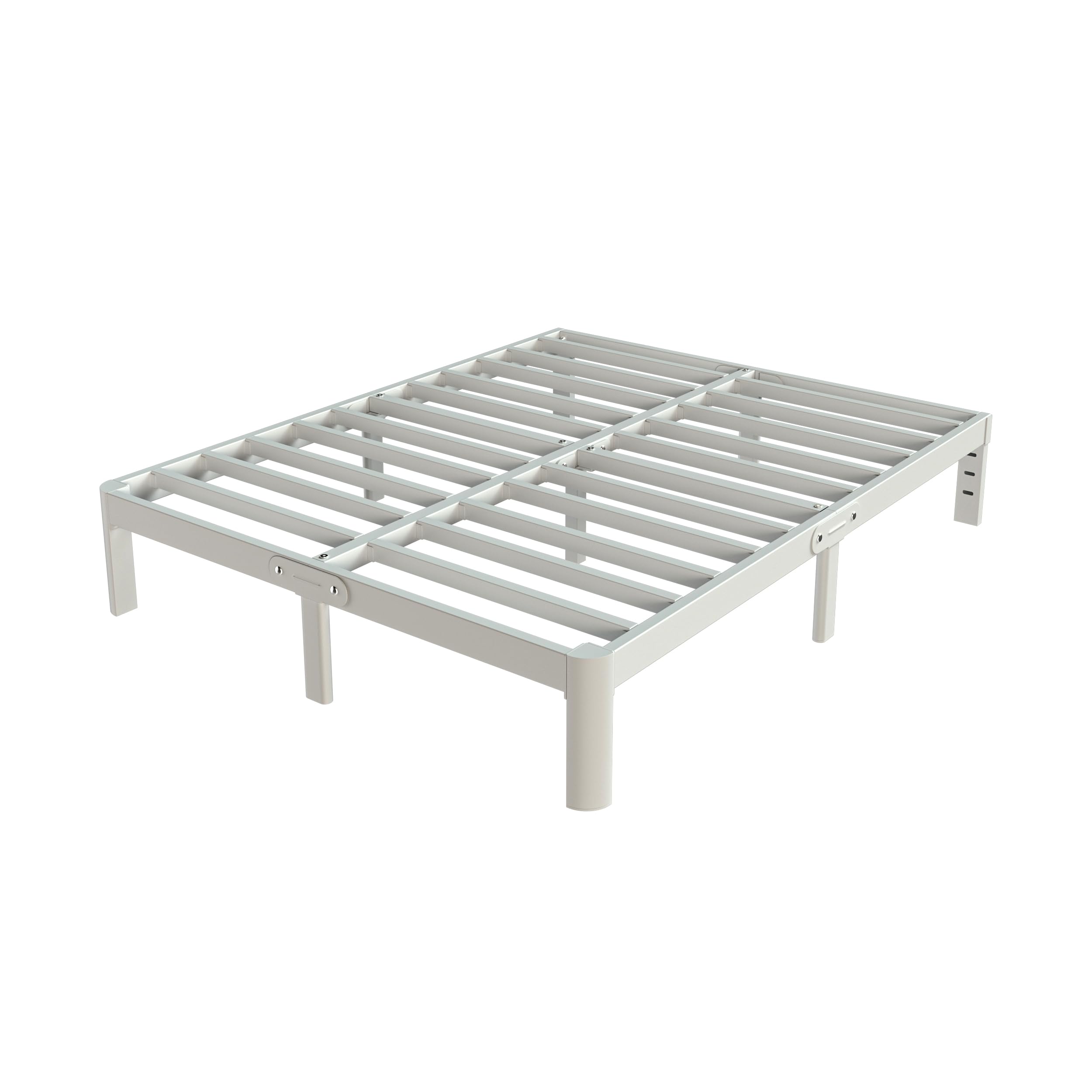 White Bed Frame Queen Size 12 Inch, Metal Queen Bed Frame