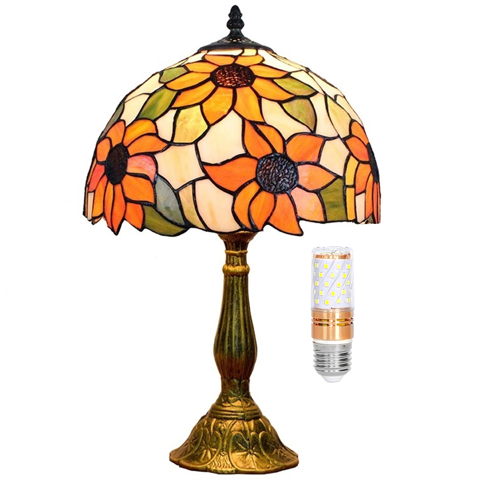 Lamp Stained Glass Lamp Sunflower Yellow Bedroom Table Lamp Reading Desk Light