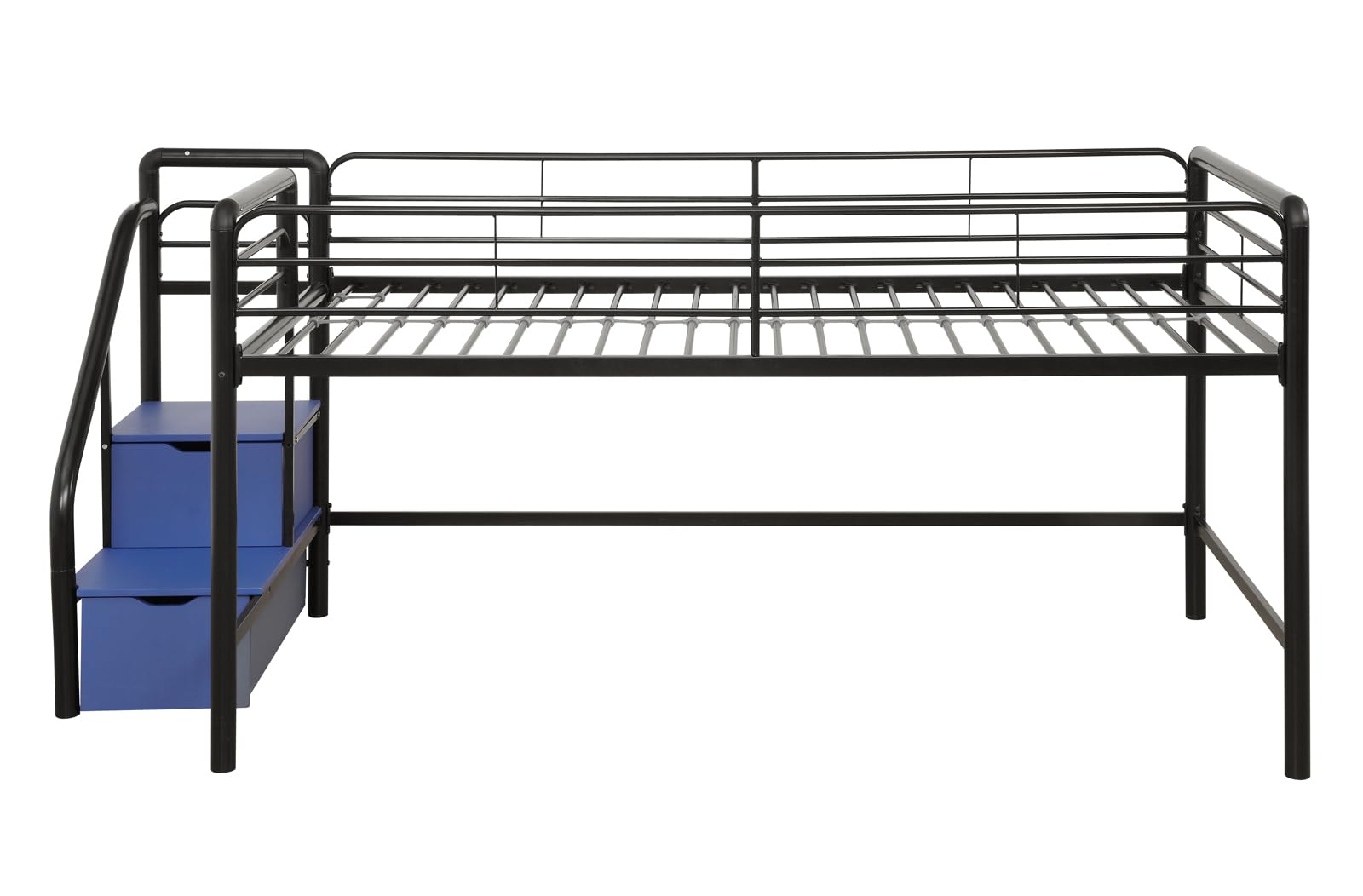 Twin Metal Loft Bed with Storage Steps, Multifunctional Space-Saving Solution