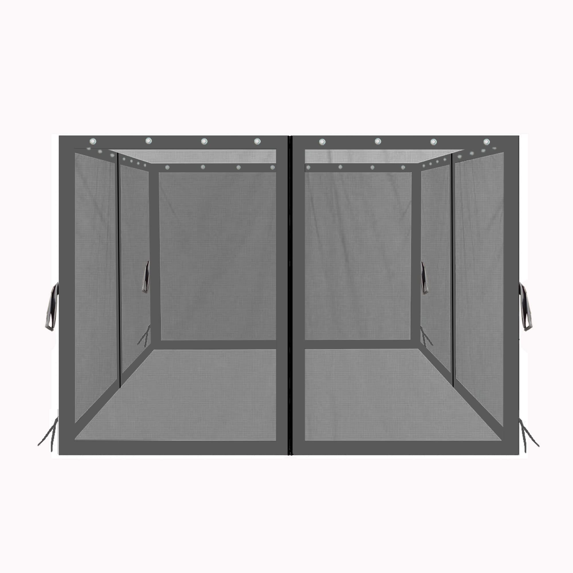 10x10 Ft Gazebo Replacement Mosquito Netting with Zippers, 4 Side Mesh