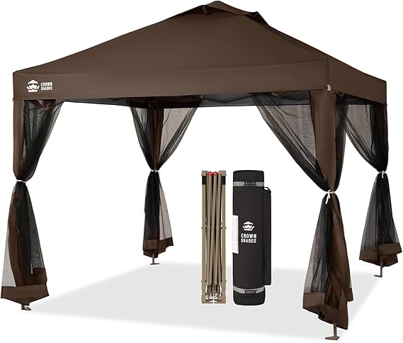 SHADES Gazebo 10x10 Pop Up Canopy with Mosquito Netting