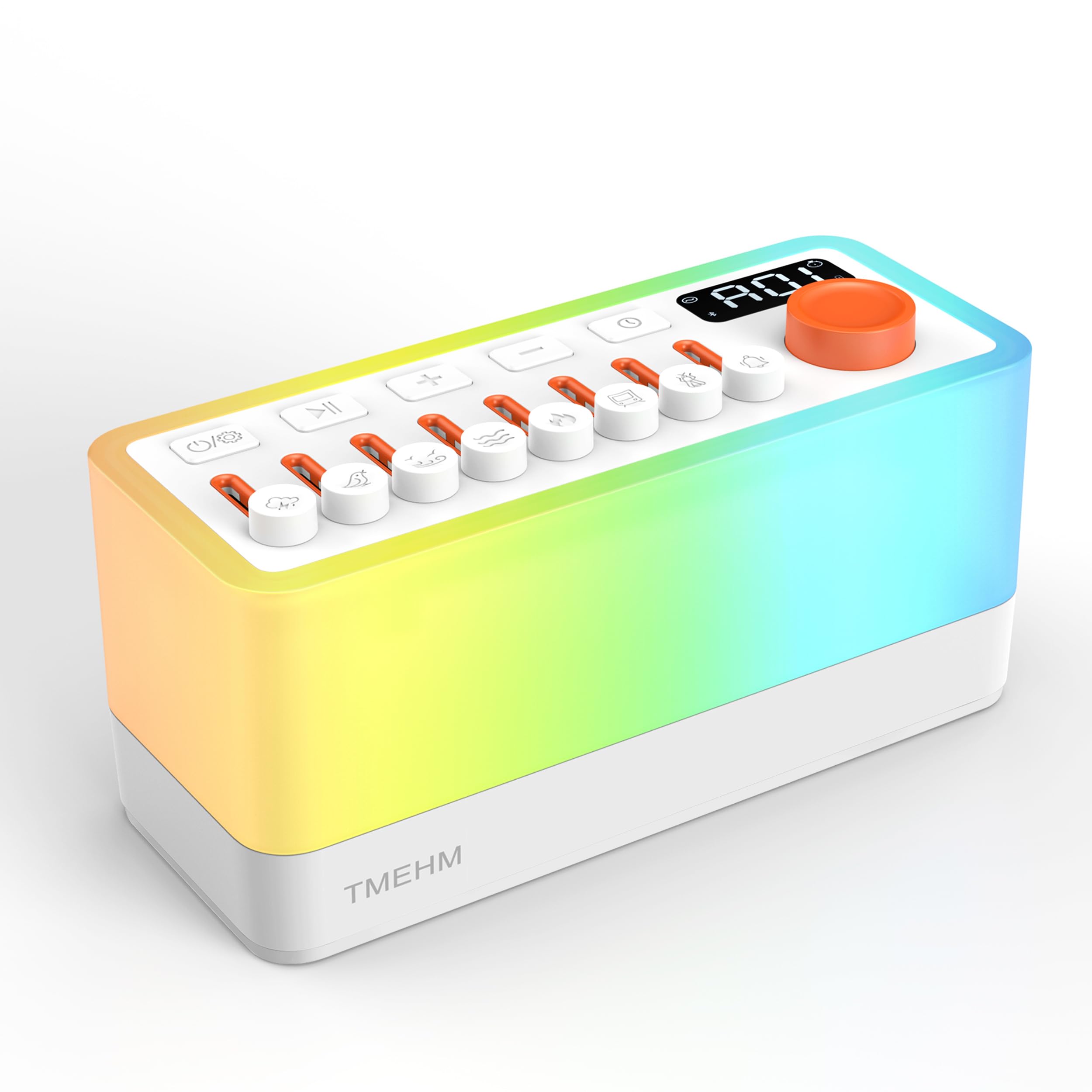 White Noise Sleep Sound Machine with 8 Nature Sounds, Portable Bluetooth Speaker