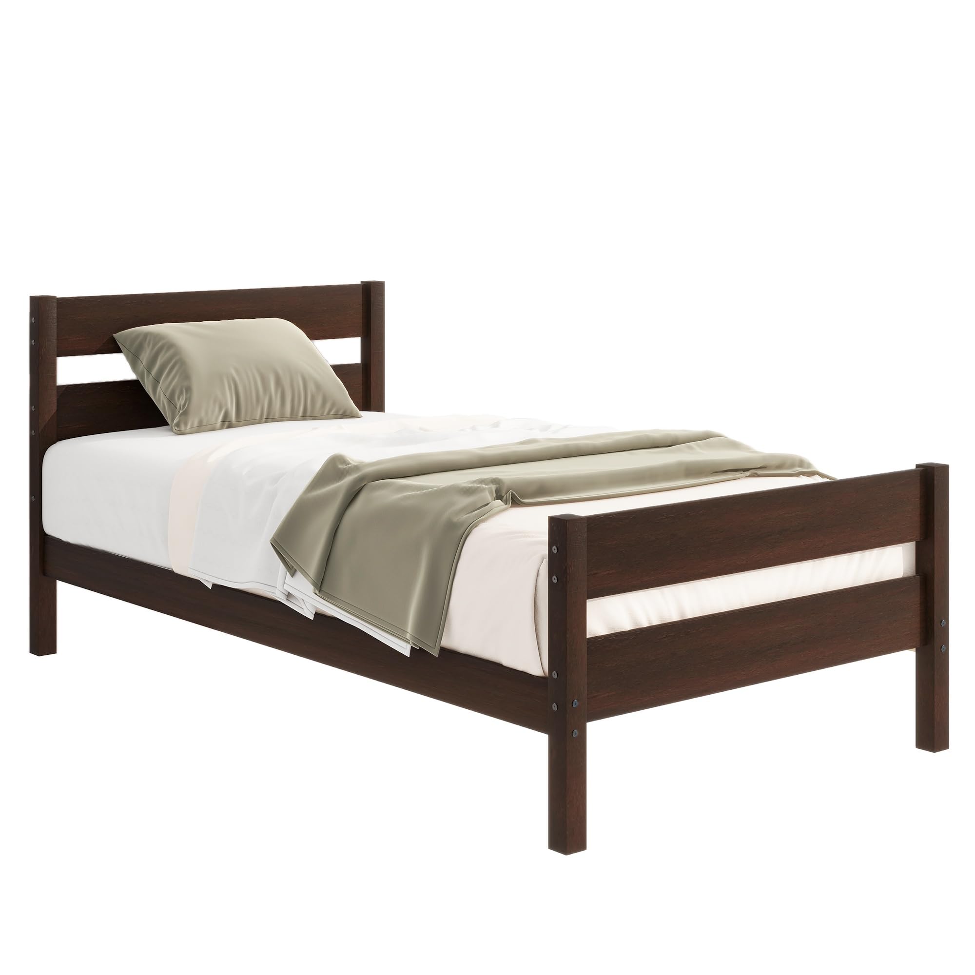 Bed Frame with Headboard and Footboard for Kids, Farmhouse