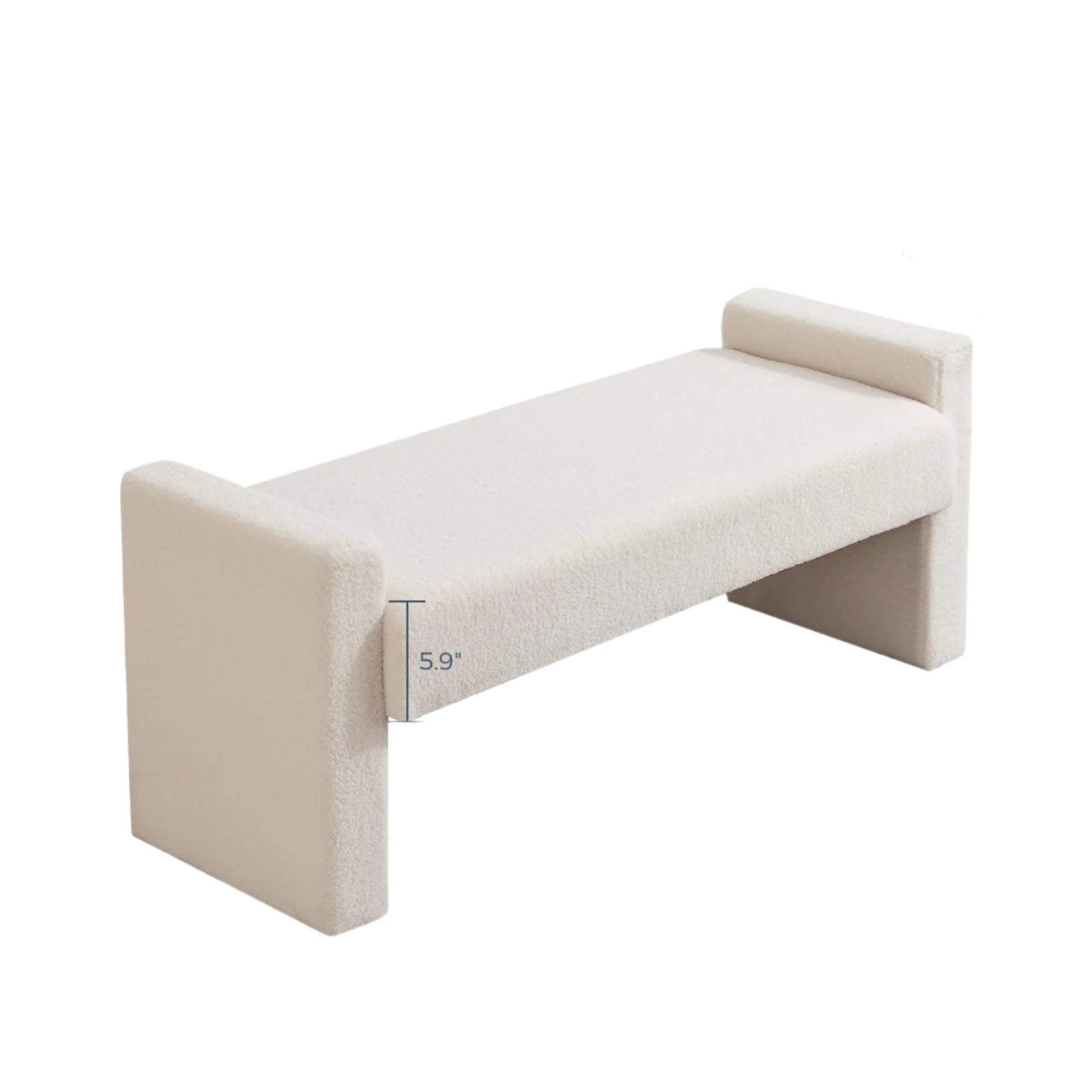 Bed Bench, 47.2" Modern Bedroom Bench Upholstered Fabric