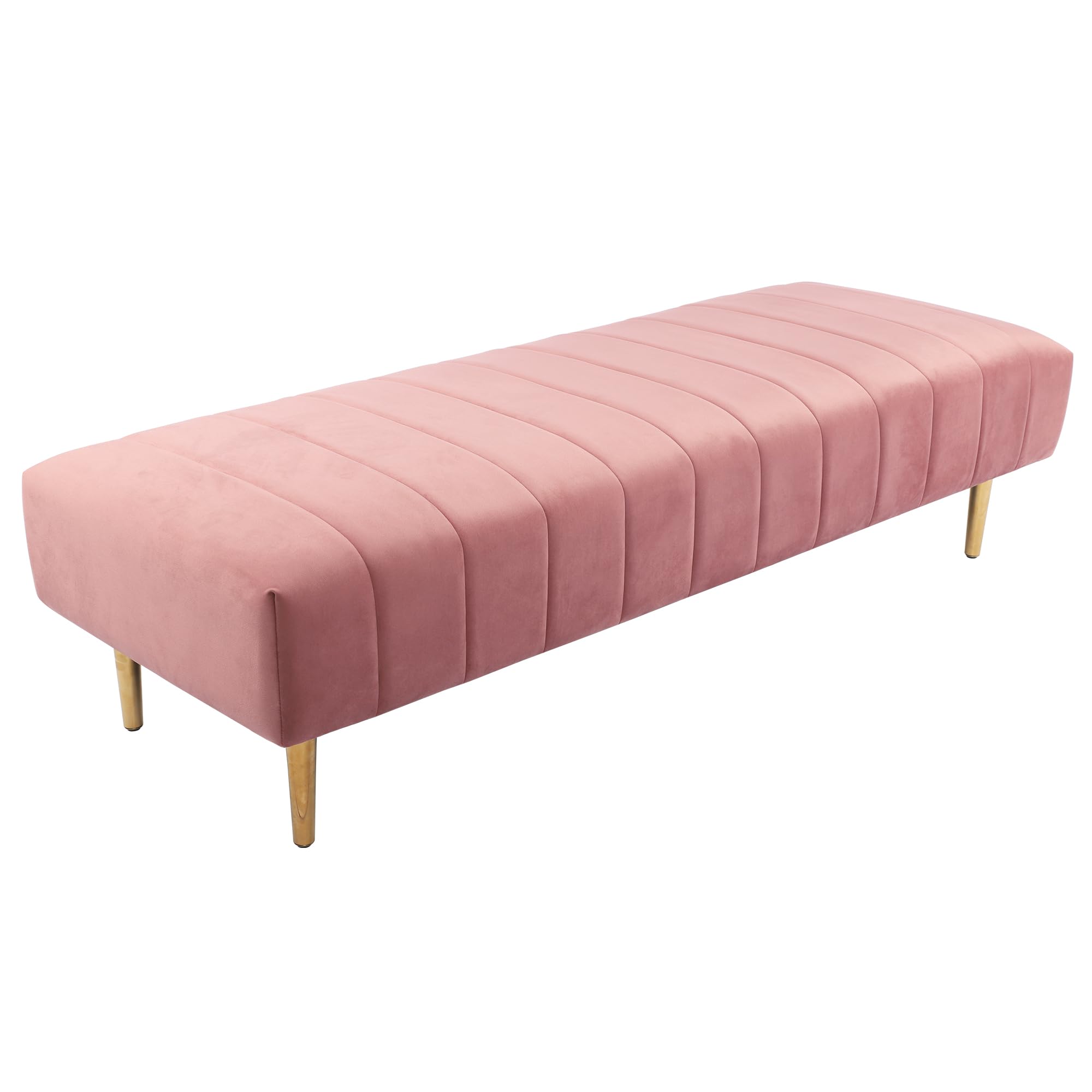 Modern Ottoman Bench Bedroom Velvet Bench 58 Inch End of Bed Upholstered