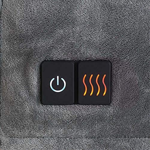 Soft Plush Electric Heated Throw 4-Heat Settings Built-in Remote
