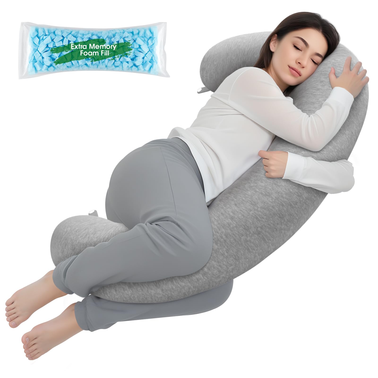Body Pillow, Long Pillow, Memory Foam Body Pillow, C-Shaped Side Sleep Pillow