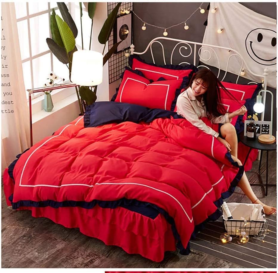 Home Bedding Sets Pillowcase Sets Princess Style Four-Piece Double Bed Cotton Cotton