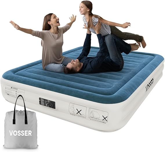 Twin Air Mattress with Built-in Pump,Fast & Easy Inflation/Deflation Inflatable Mattress