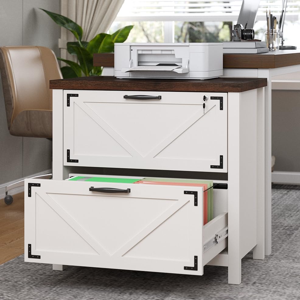 2-Drawer Wood File Cabinet with Lock – Letter/Legal/F4/A4