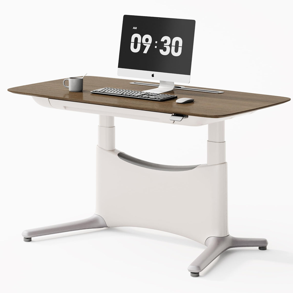 55" Electric Standing Desk, Dual Motor, Drawer, Power Strip & Footrest