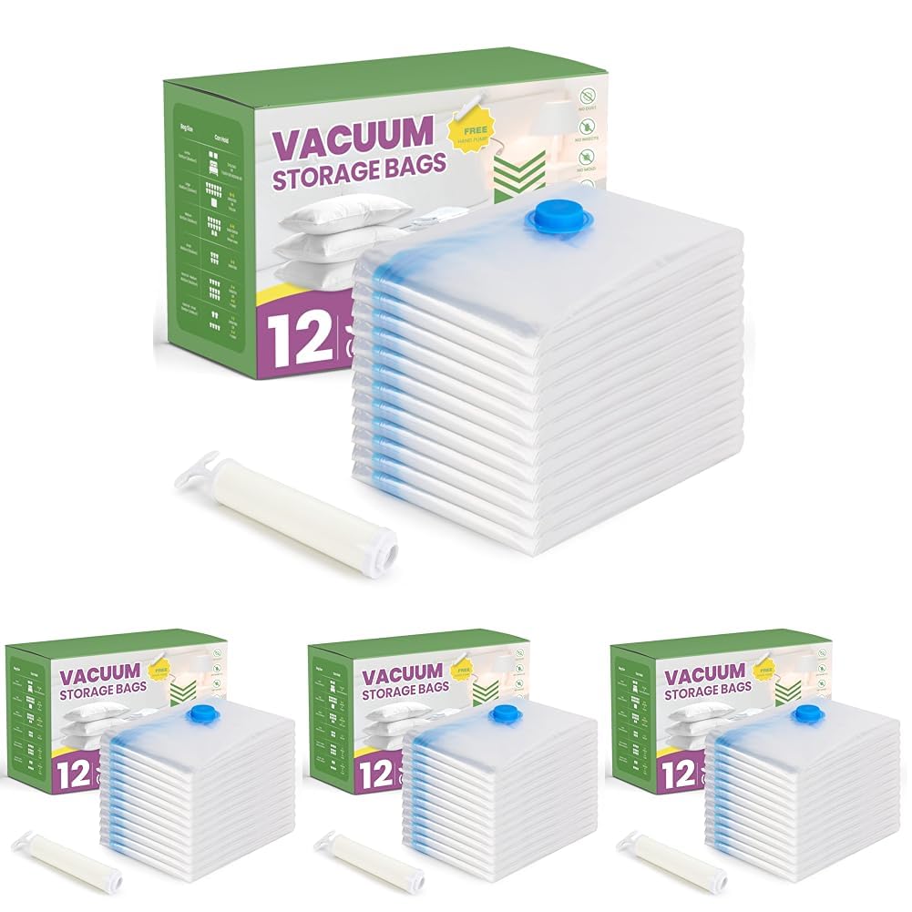 Space Bags Vacuum Storage Bags (Jumbo 48 Pack) Save 80% Space - Vacuum Bags