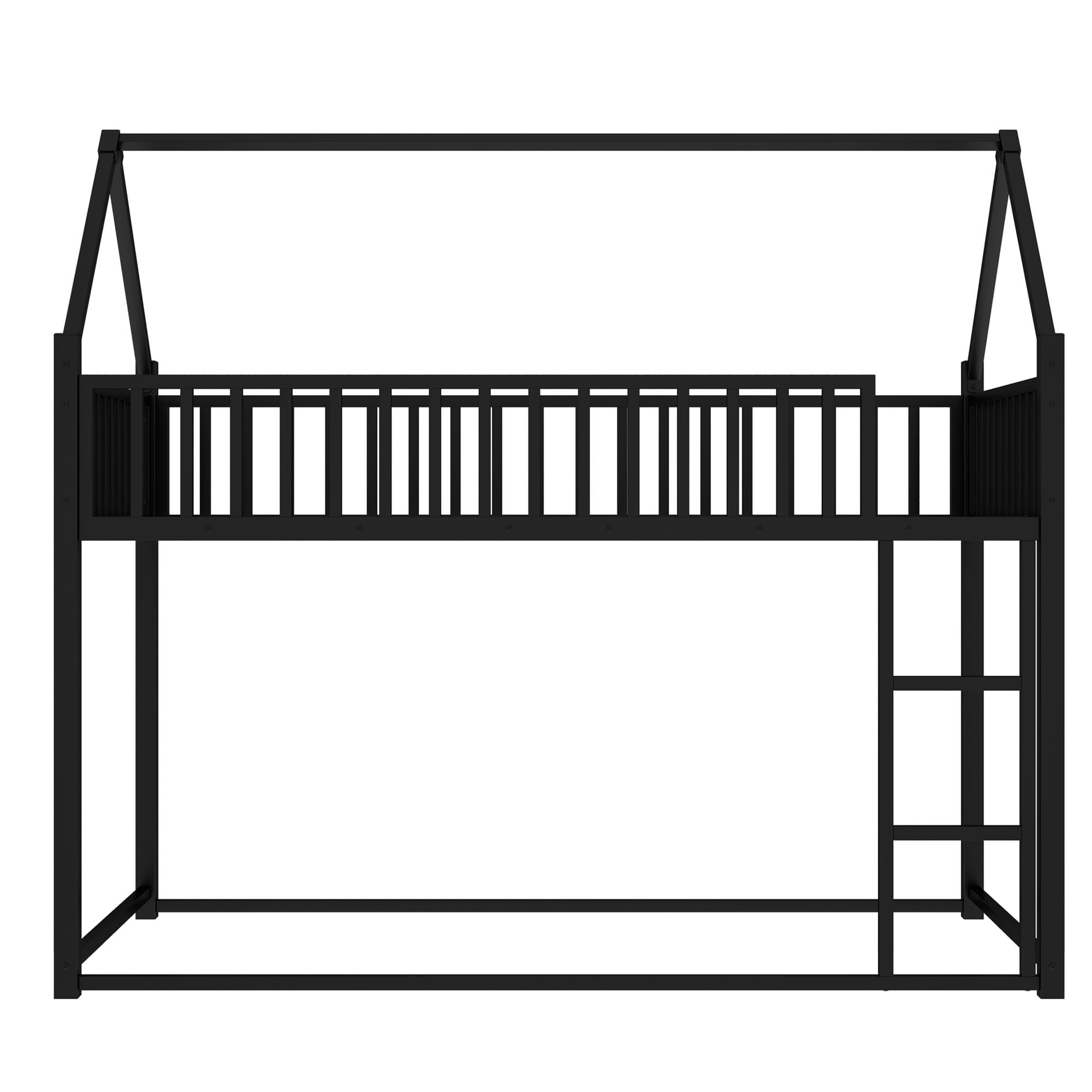 Twin Over Twin House Bed, Metal Floor Bunk Bed