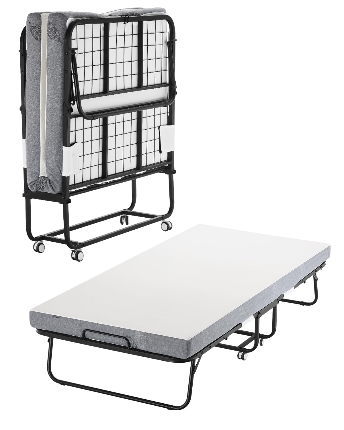 38 in x 75 in Folding Bed with 4 in Mattress, Twin Size Foldable