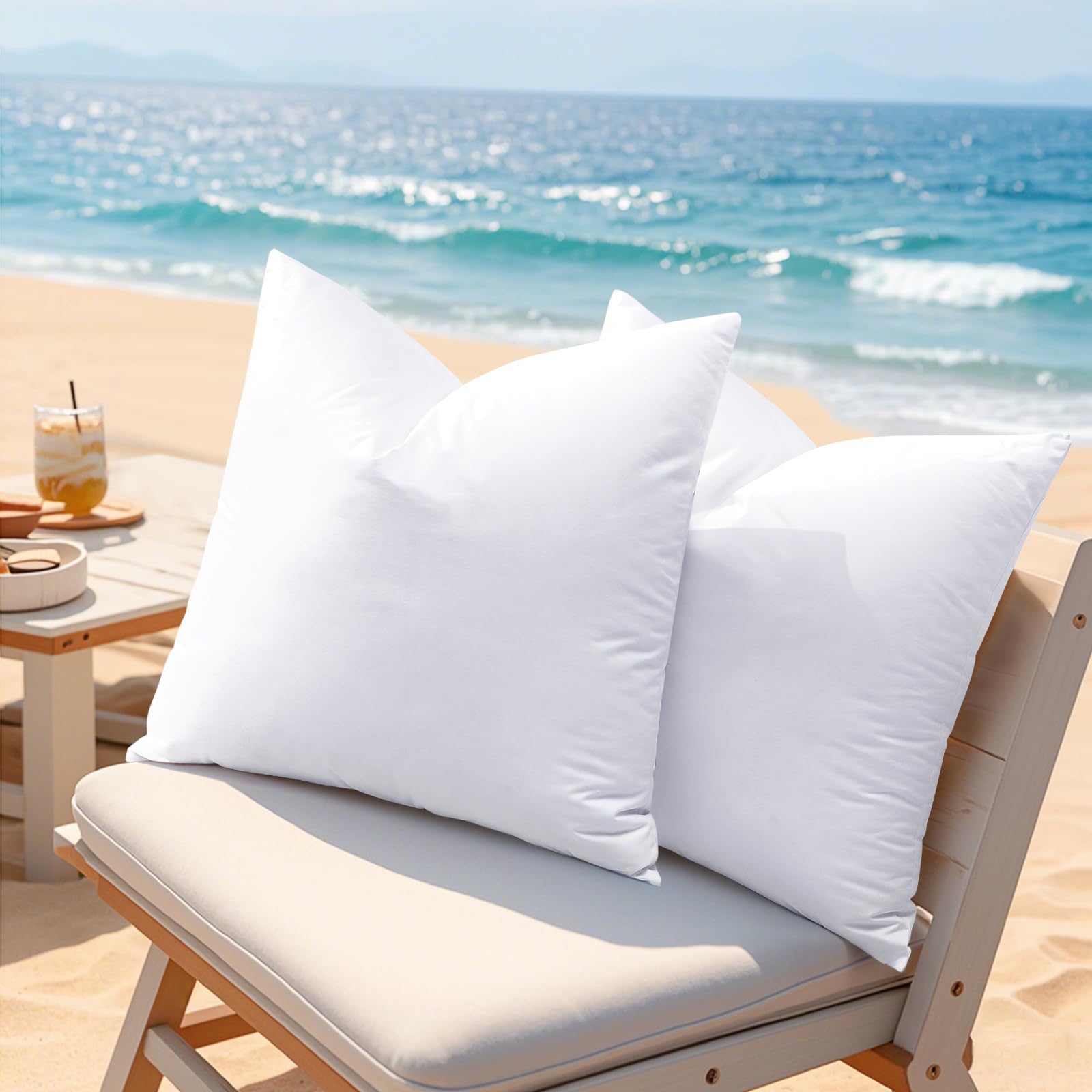 20x20 Outdoor Pillow Inserts, Synthetic Down Waterproof Throw