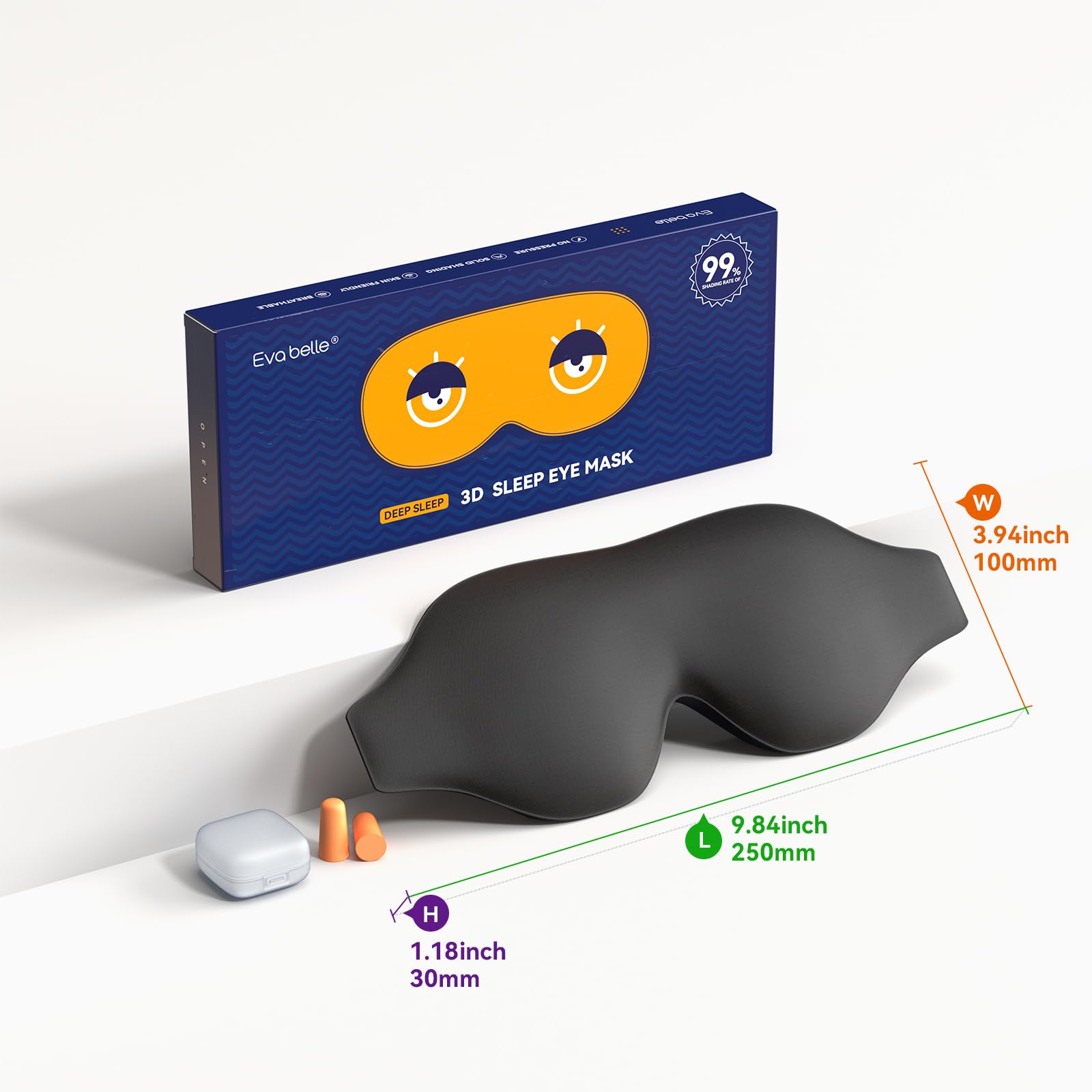 Sleep Mask for Men Women, Zero Pressure 3D Sleeping Mask