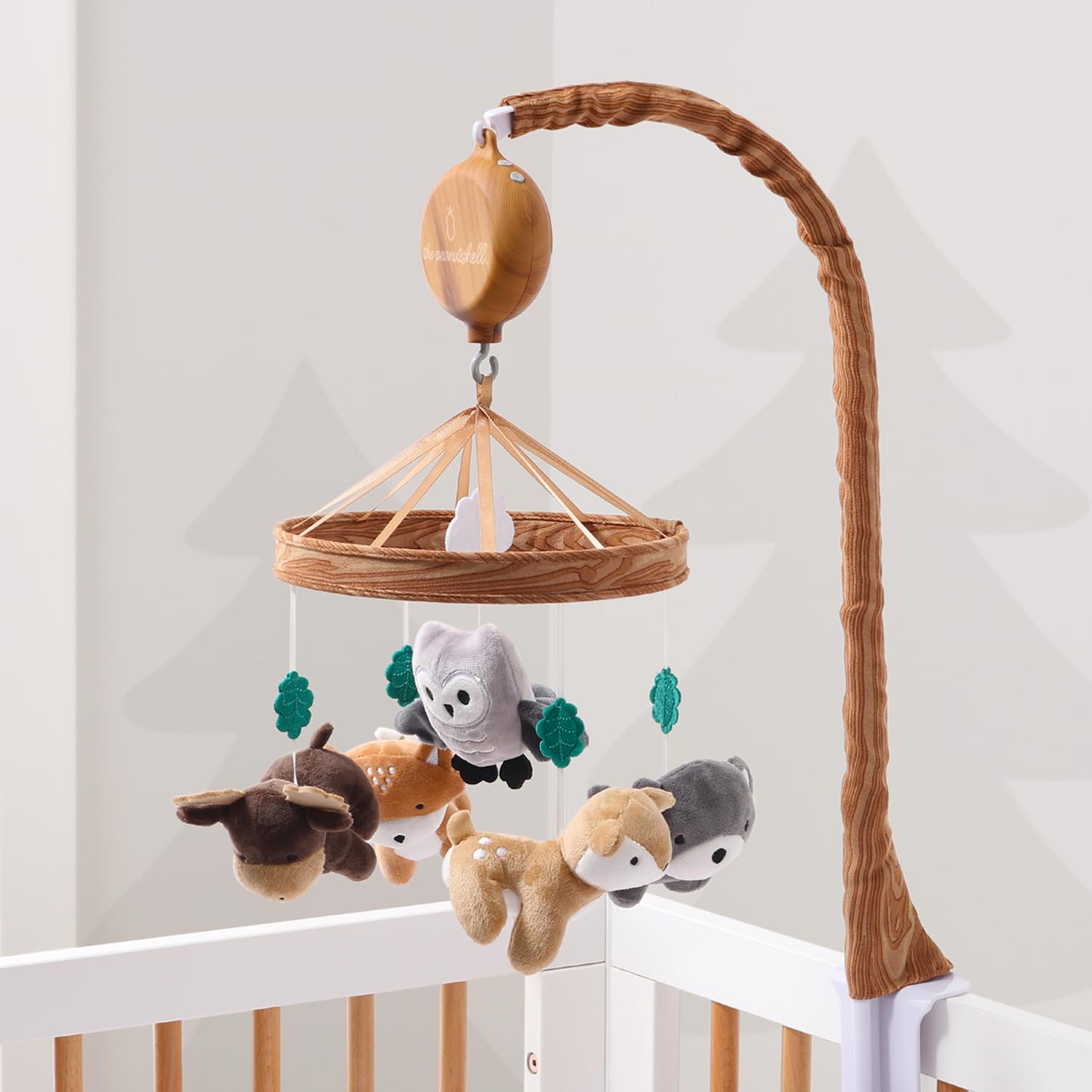 Crib Mobile for Boys or Girls - Woodgrain Musical Baby Crib Mobile