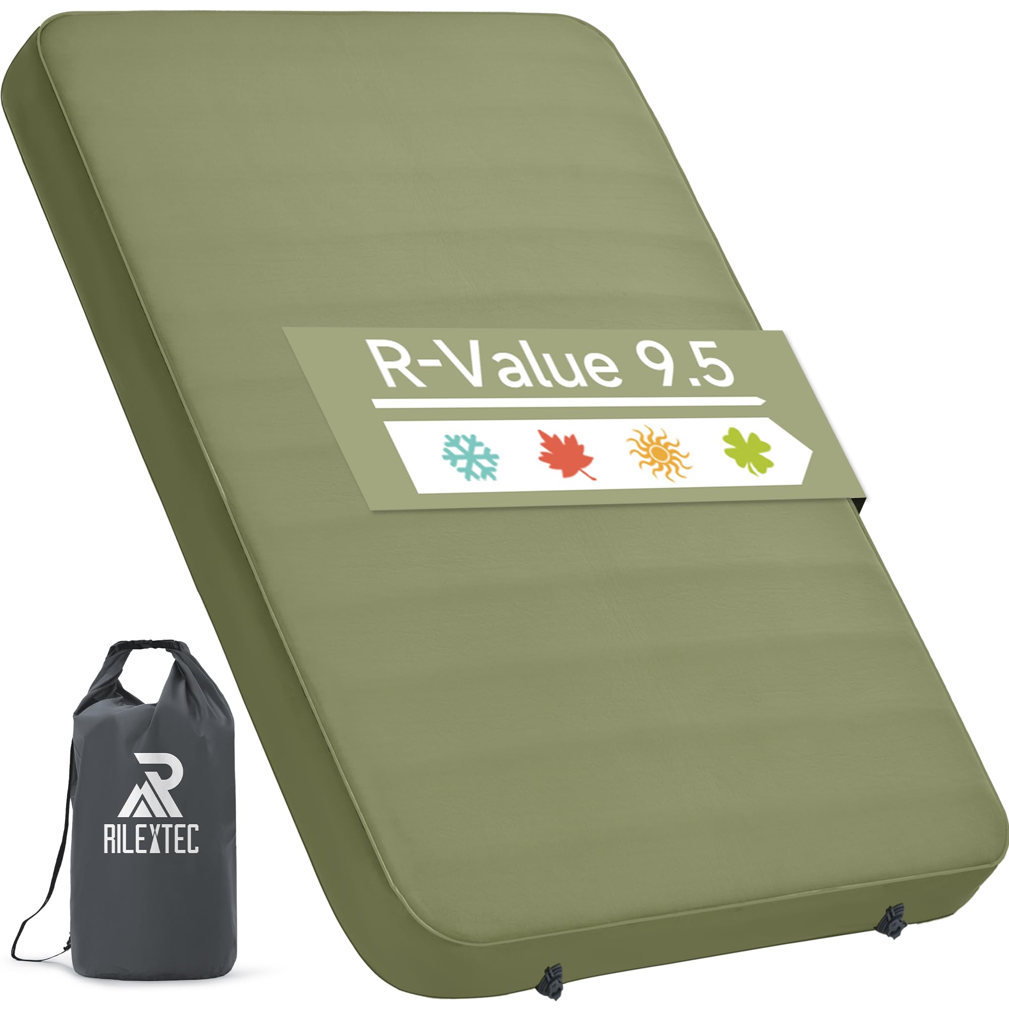 Thick Self-Inflating Camping Pad, Camping Sleeping Pads with Solid Foam