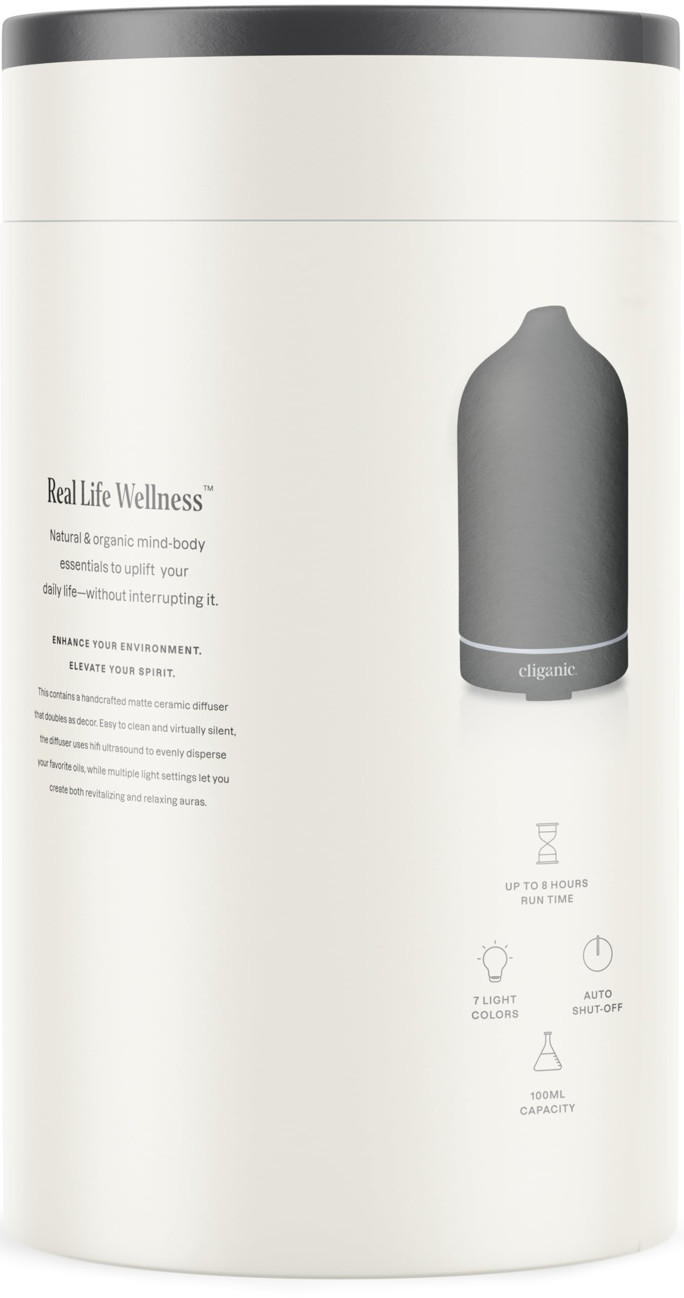Diffuser (Black), 100ml Ultrasonic for Essential Oils Aromatherapy