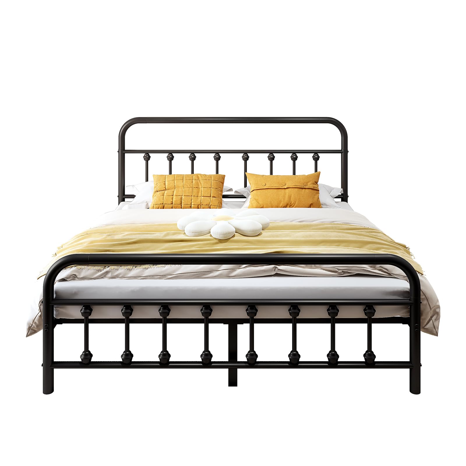 Metal Bed Frame,Queen Size Bed Frame with Headboard,Structurally Stable
