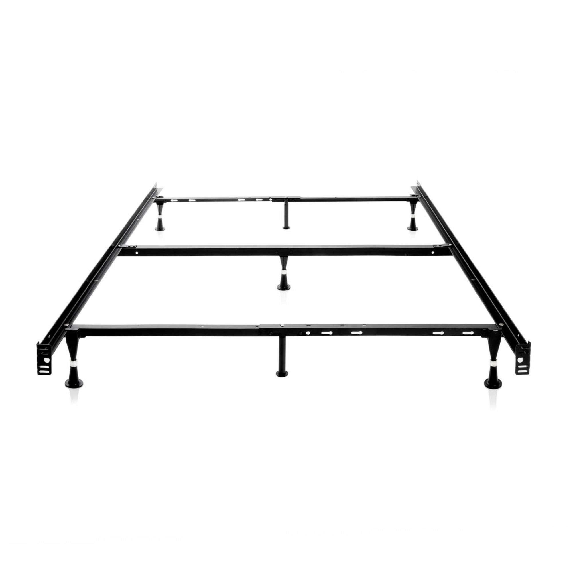 Heavy Duty Adjustable Metal Bed Frame with 7 Legs, Center