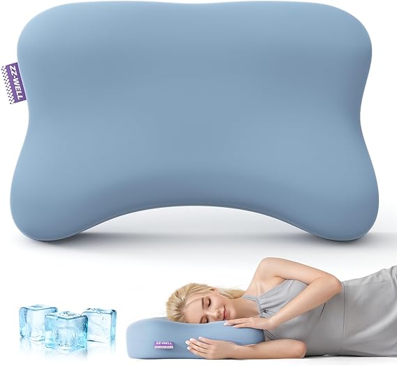 Cooling Side Sleeper Pillow- Ergonomic Curved Soft Memory Foam Pillows