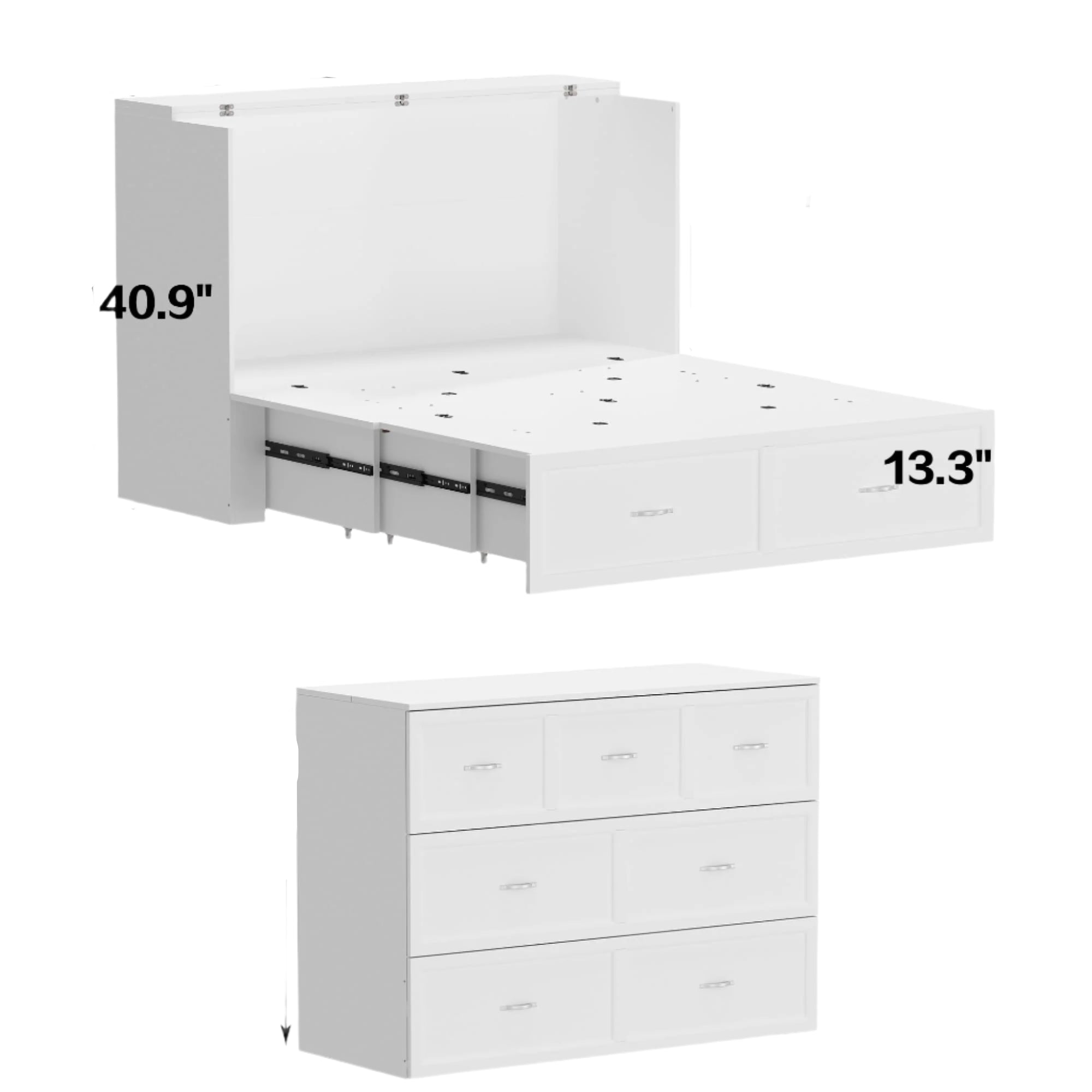 Multi-Functional Murphy Cabinet Bed, Full Size Bed Frame Murphy Bed Chest
