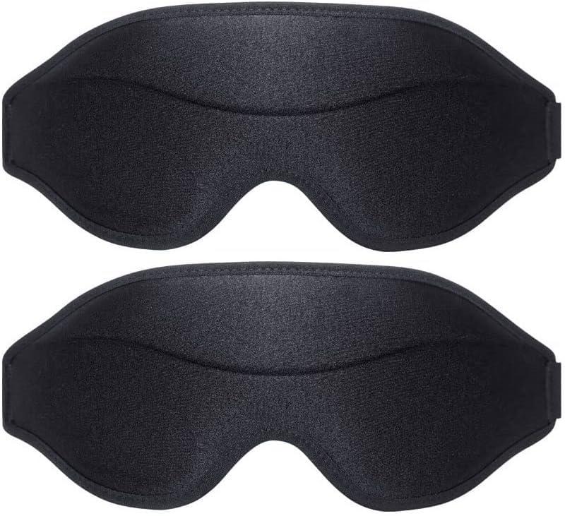 2 Pcs 3D Sleep Masks - Contoured Cup Eye Masks for Side Sleepers