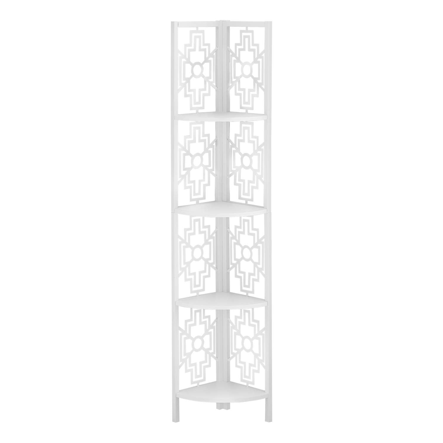 4-Tier Corner Etagere Bookcase with Metal Frame