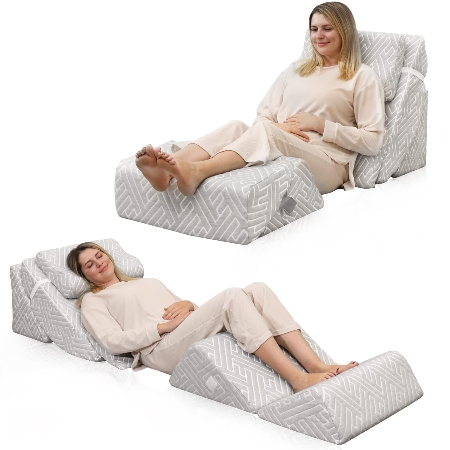Orthopedic Bed Wedge Pillow Set, Adjustable Memory Foam After