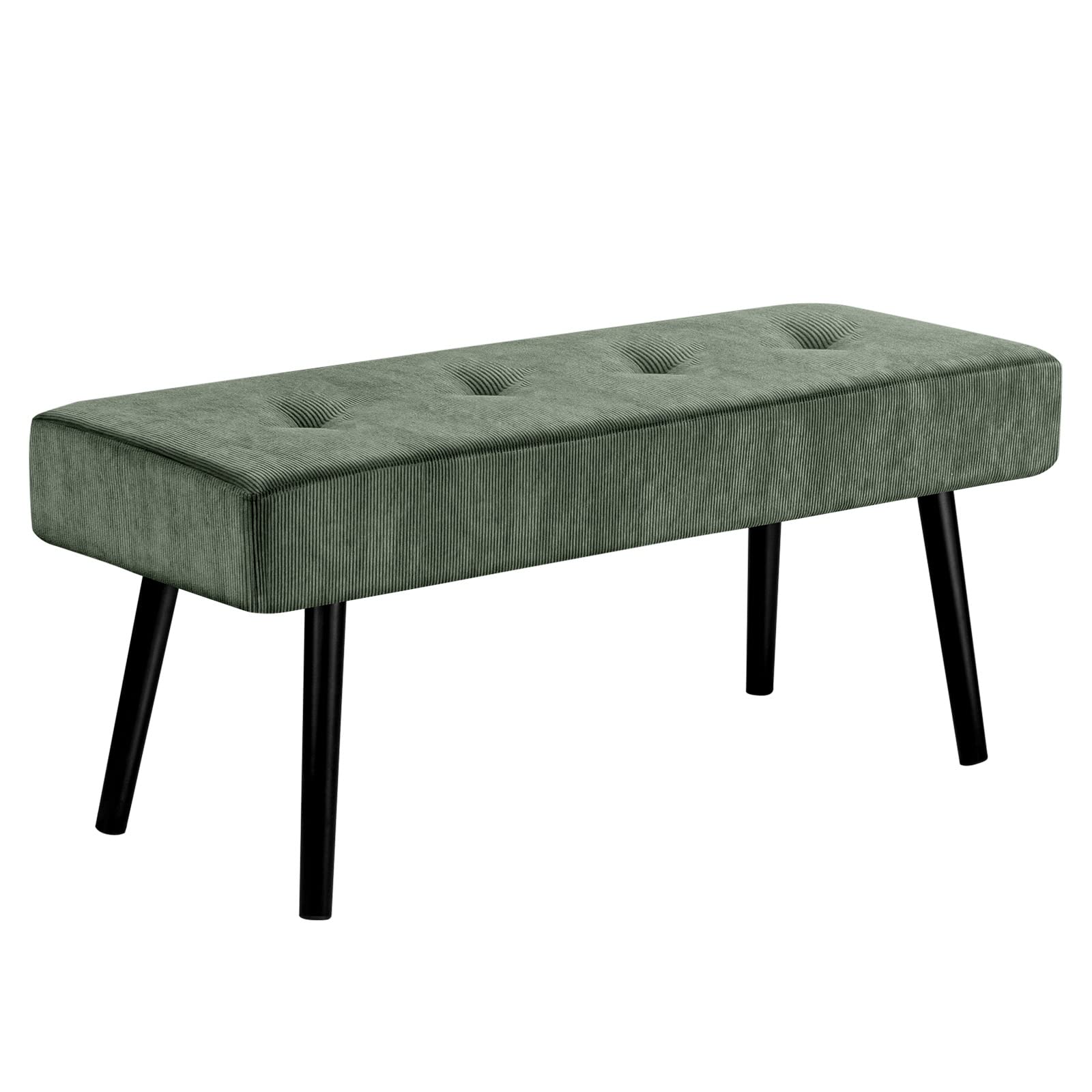 Entryway Bench - Green Bench for Bedroom, Modern Ottoman End of Bed