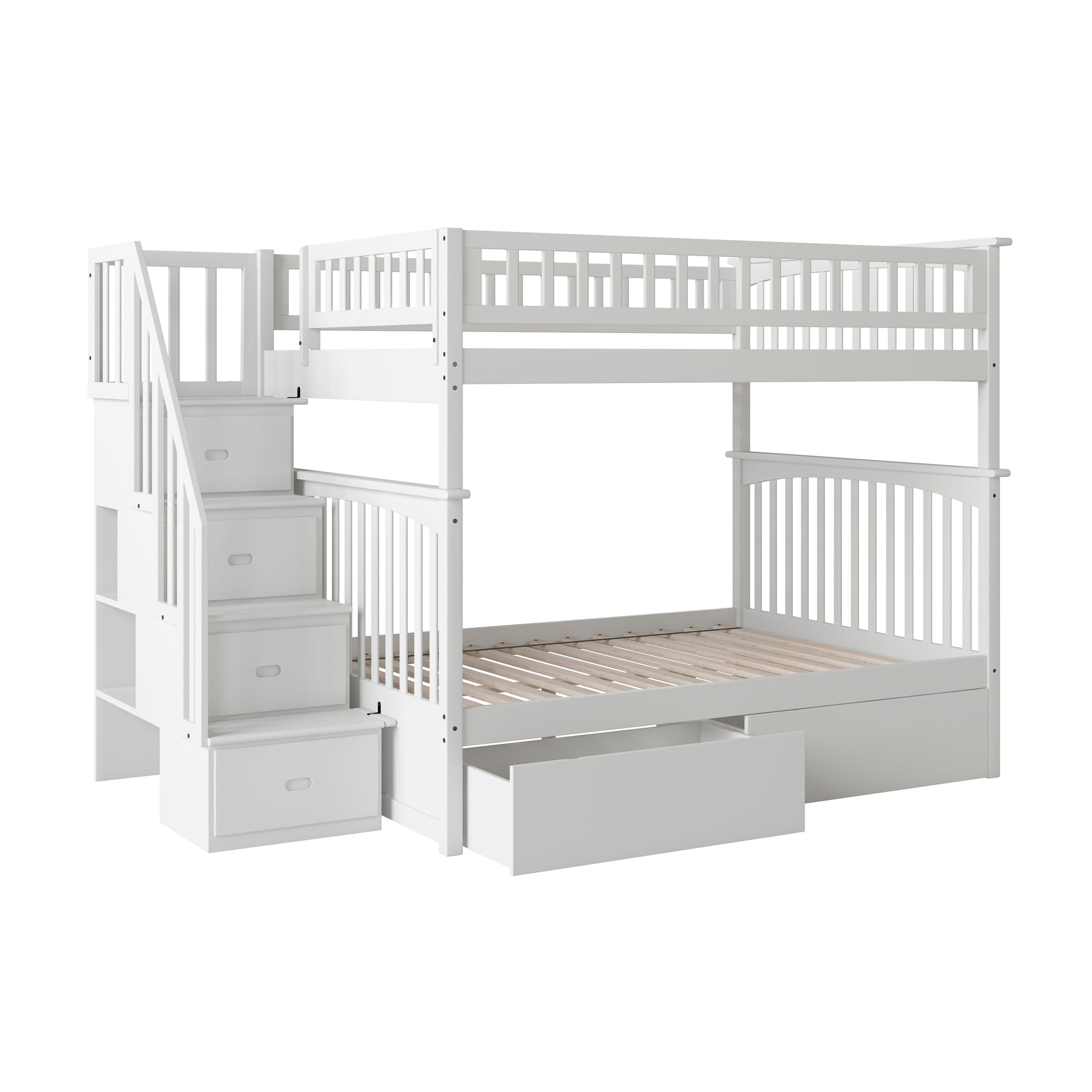Columbia Full over Full Size Staircase Bunk Bed
