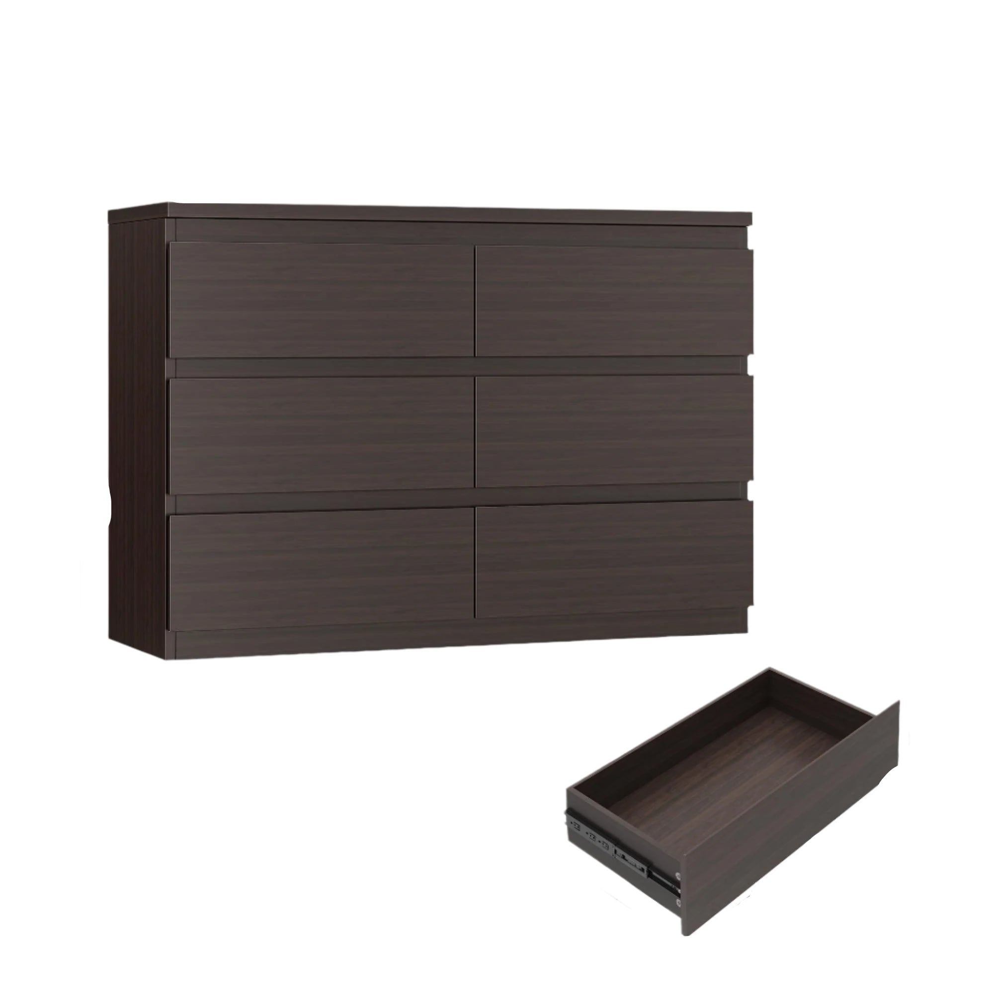 Simply Modern 6-Drawer Dresser, Chest of Drawers for Bedroom, Living Room, Hallway