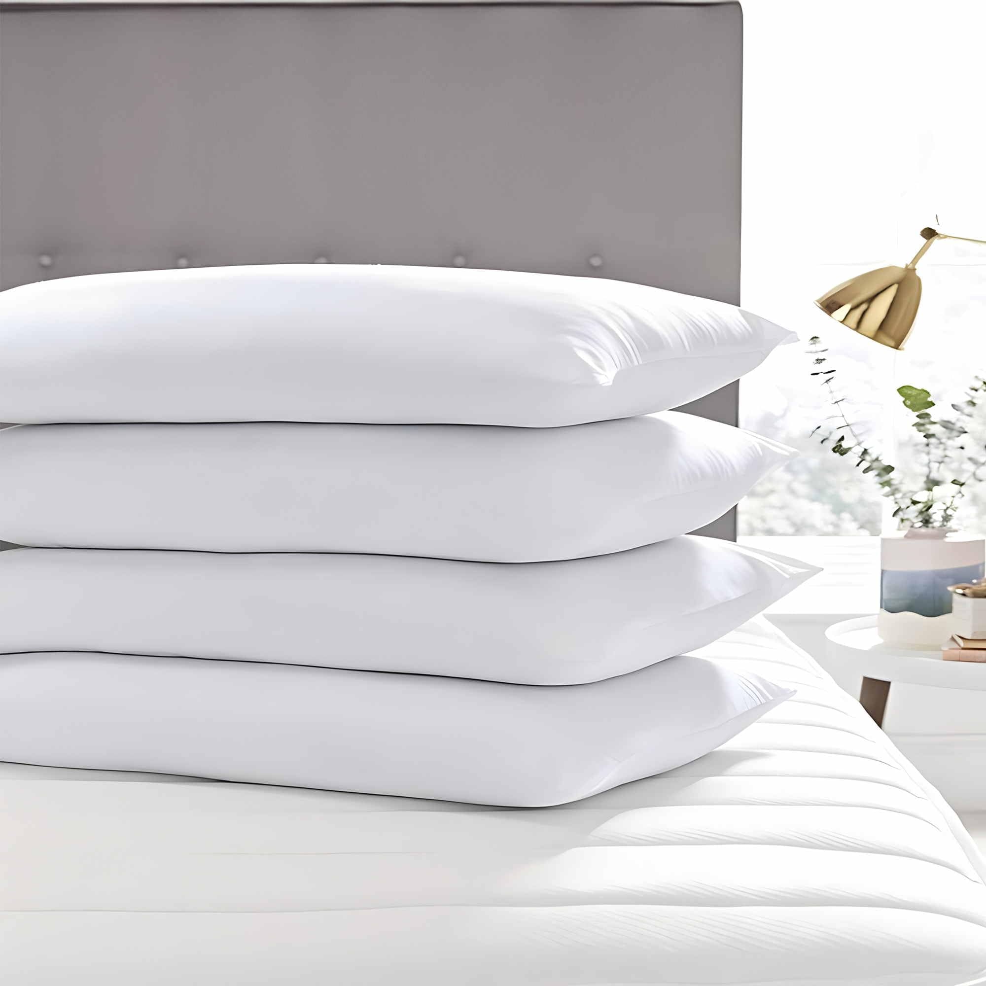 Support Bed Pillows Standard Size Set of 4 Pack for Sleeping 20"x26", Hypoallergenic Skin