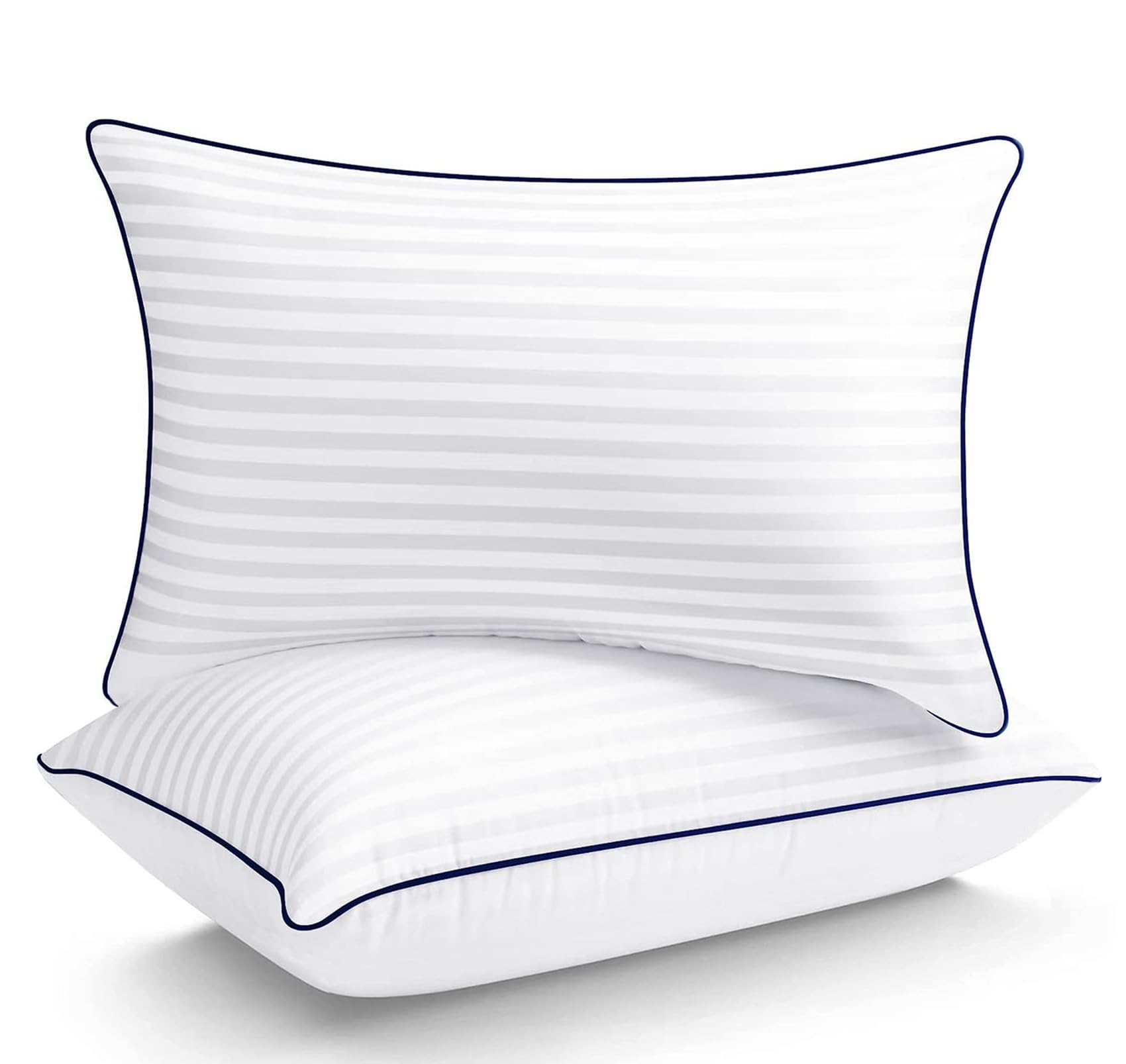 Luxury Hotel Bed Pillows for Sleeping, Standard/Full Size Set of 2 with Firm & Soft Density