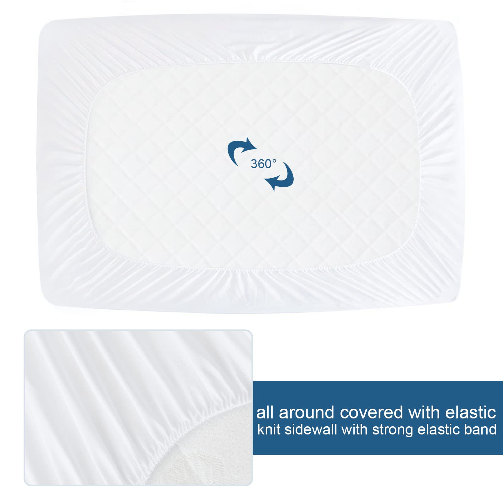 2 Pack Twin Mattress Protector Waterproof Mattress Pad Cover for Kids Soft & Breathable