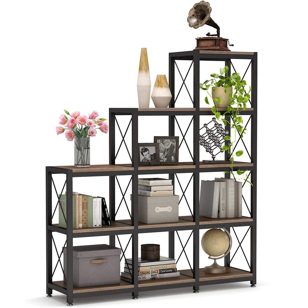 L-Shaped Corner Bookshelf, 12-Shelf Etagere Bookcase