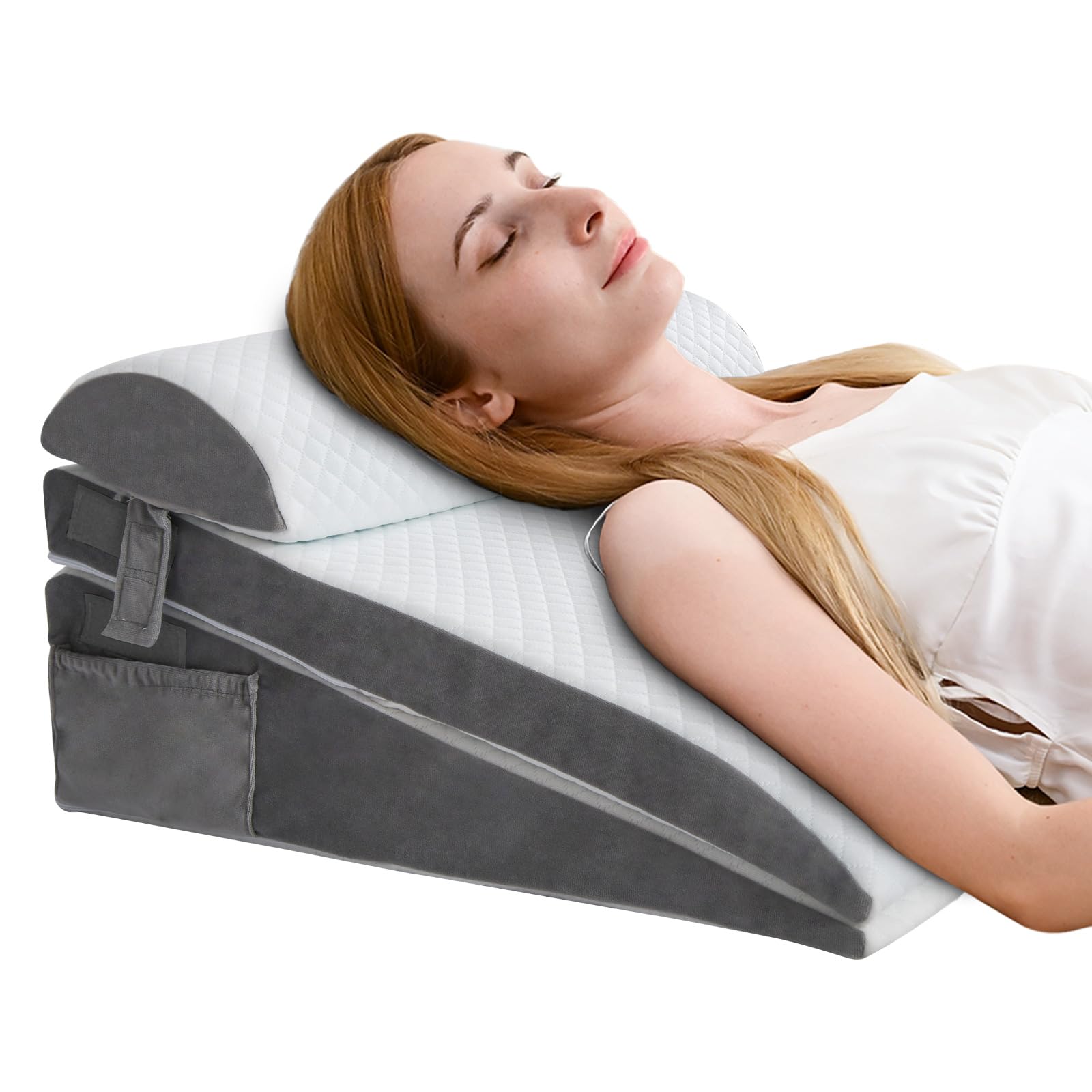 Wedge Pillow for Sleep Apnea - 3PCS Wedge Pillow for Acid Reflux