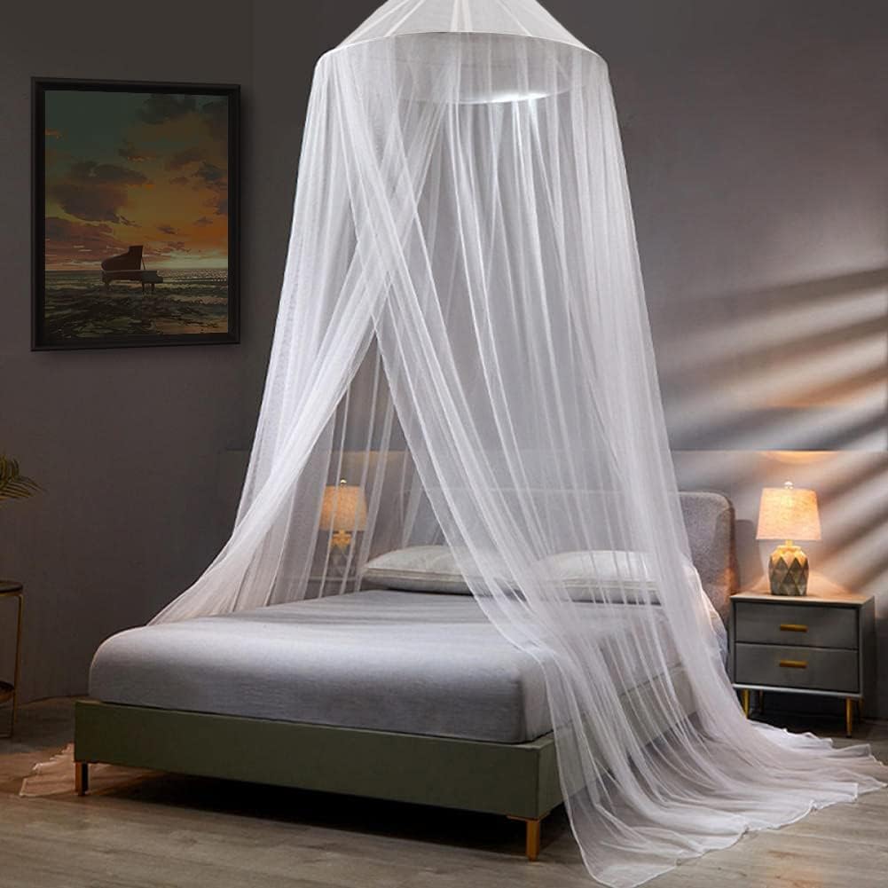 Mosquito Net Bed Canopy for Girls,King Canopy Bed Curtains Queen Size from Ceiling