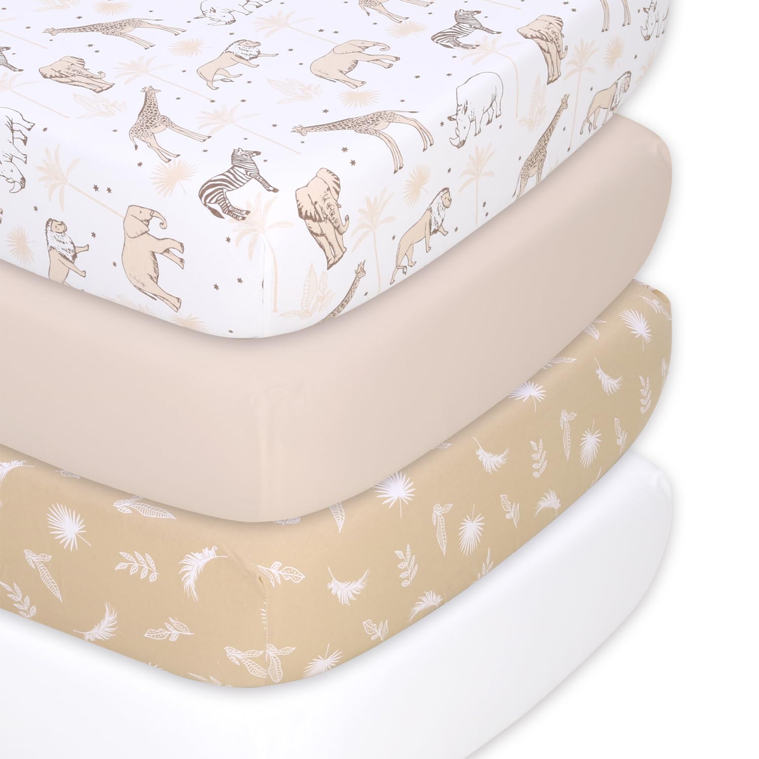 4-Pack Organic Fitted Crib Sheet Set - Soft & Breathable Baby Girl or Boy Crib Sheets
