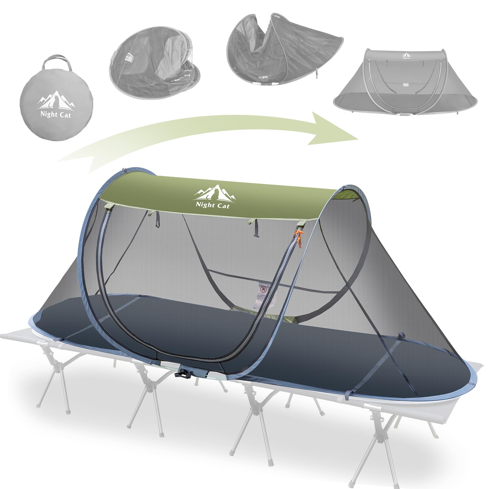 Pop-up Mosquito Tent: 1 Person Camping Tent with Bug Screen