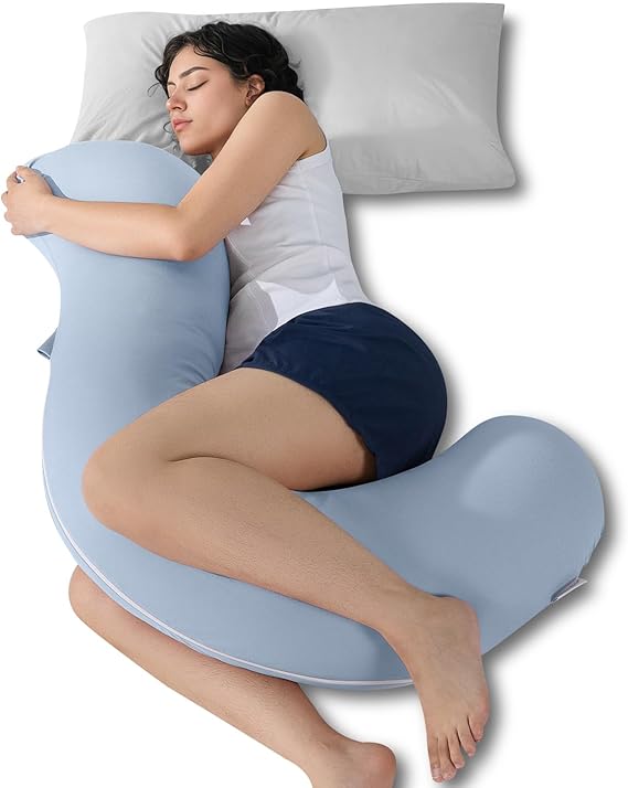 Body Pillow, Full Body Support Pillow for Side Sleepers, Cooling Soft S Shaped Hug Pillow