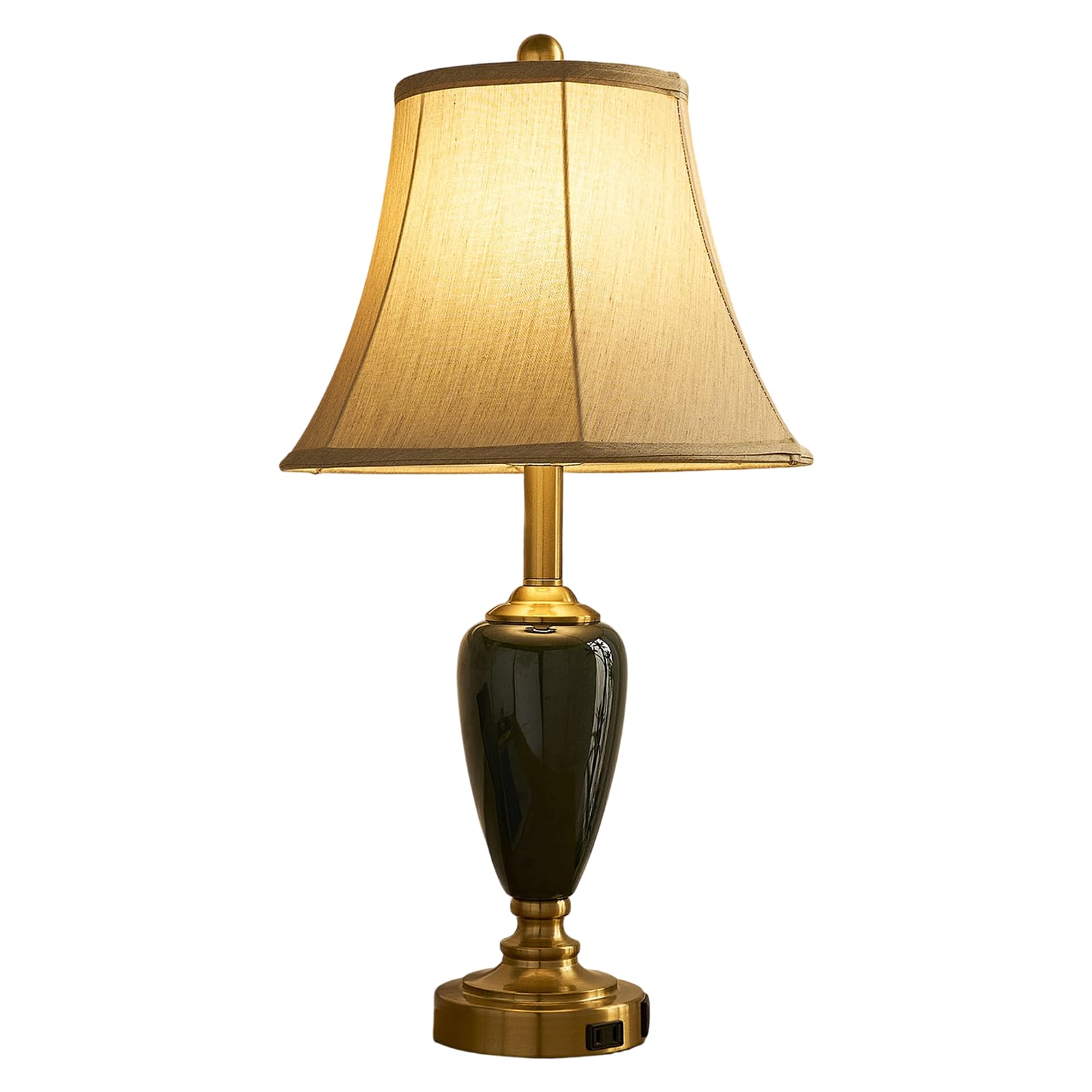 Ceramic Table Lamp with 3 Way Dimmable Touch Lamps - 2 USB Ports & AC Outlet