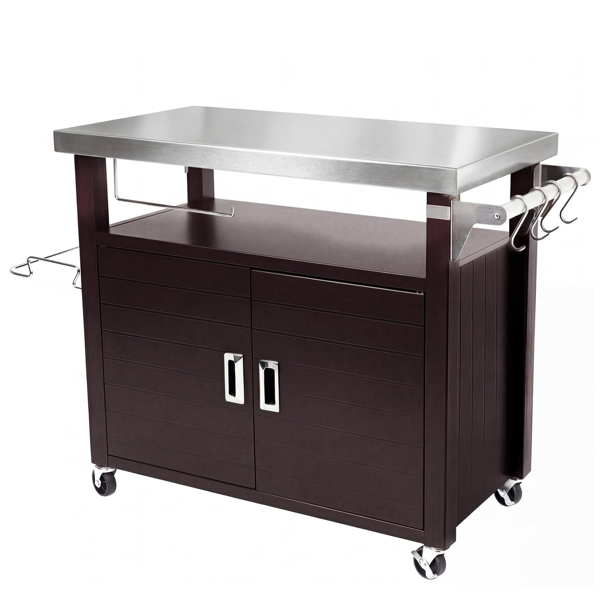 Outdoor Grill Cart with Stainless Steel Top & Cabinet
