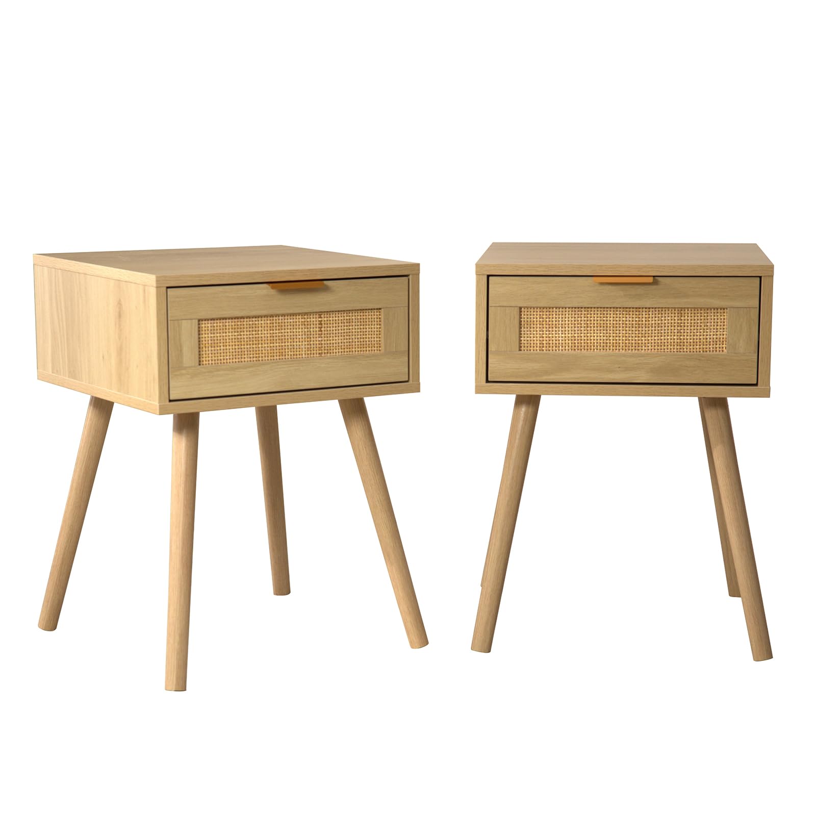 OKL Nightstand Set of 2, Mid-Century Modern Bedside Table with Drawer