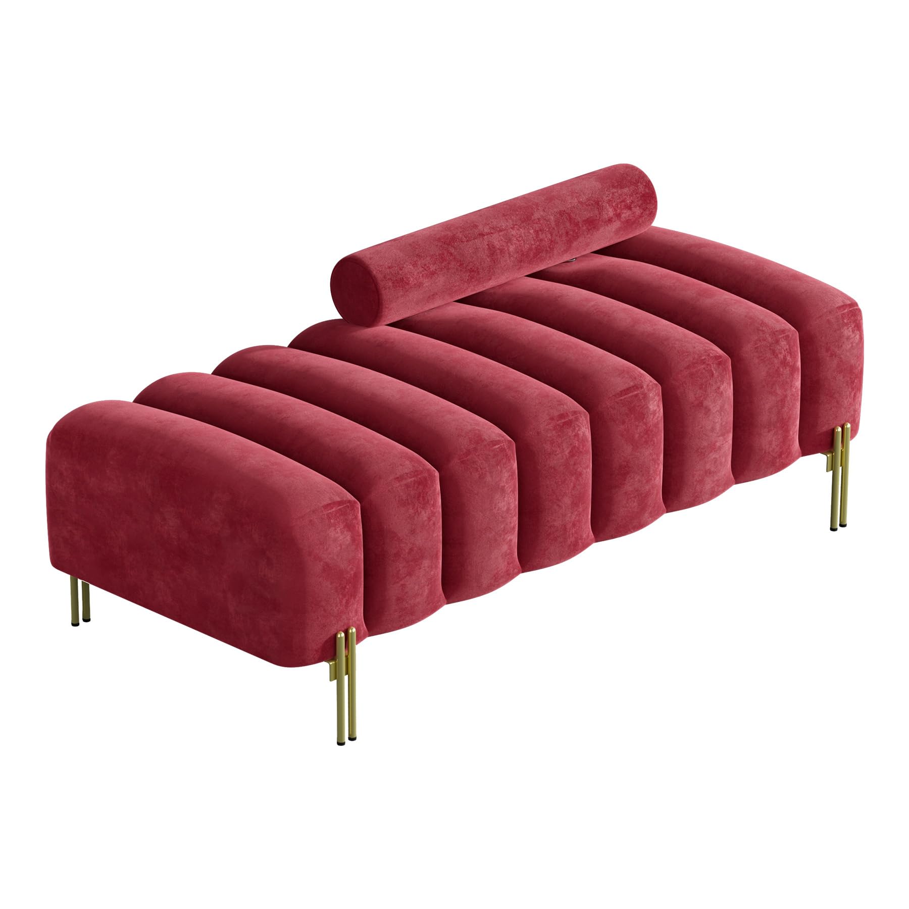 Velvet Bench, Upholstered Bedroom Bench Ottoman