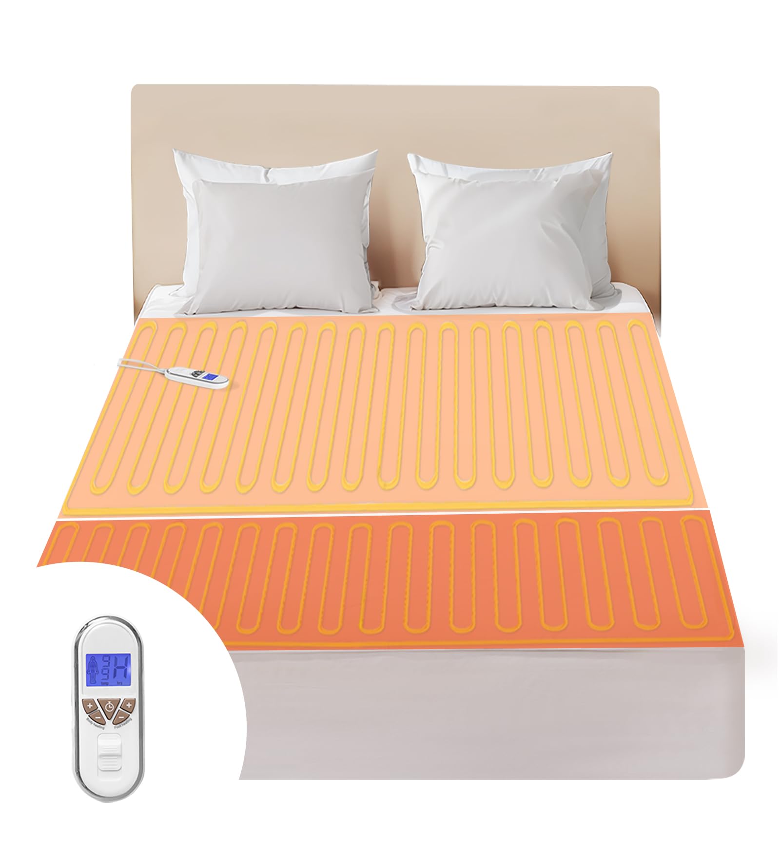 Premium Multi-Zone Electric Heated Mattress Pad Twin XL Size, 39" x 80"