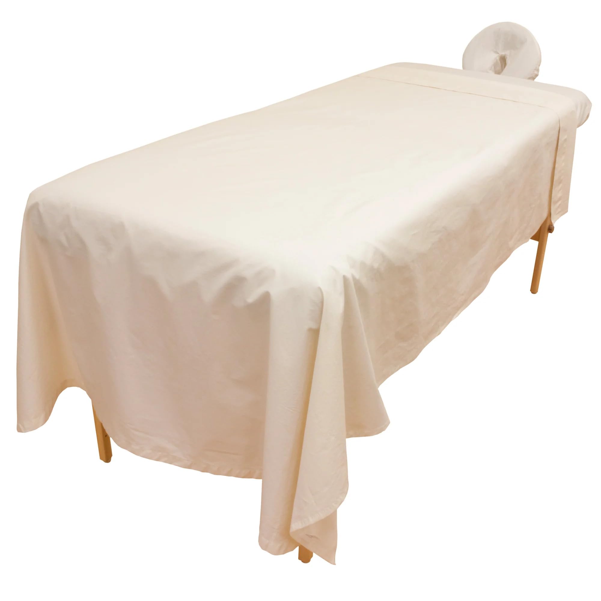 Percale Massage Table Sheet Set - 3-Piece Set with Flat Sheet, Fitted Sheet