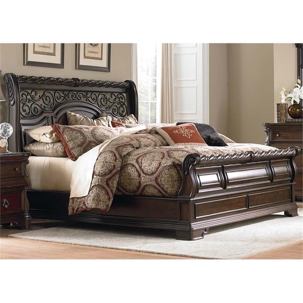 Liberty Furniture Industries Arbor Place Queen Sleigh Bed, Brownstone Finish